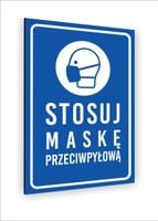 Tabliczka znak informacyjny nadruk 20x15 STOSUJ MASKĘ OCHRONNĄ