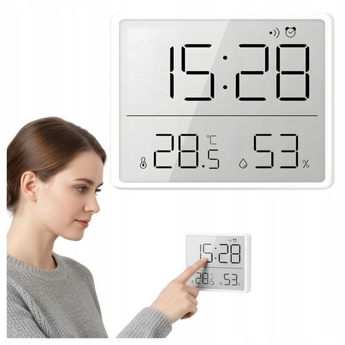 Termometr Pokojowy Stacja Pogody Higrometr Wewnętrzny Dokładny Budzik na Arena.pl