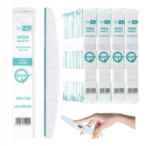 ZESTAW JEDNORAZOWYCH PILNIKÓW DO PAZNOKCI Nail4U 180/180 ŁÓDKA 100 szt na Arena.pl