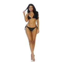 forplay tolu s stroj kąpielowy bikini z długim kimono, czarny