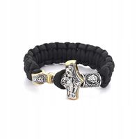 BRANSOLETA WIKINGÓW MŁOT THORA Nordycka CZARNA 445