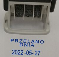 PRZELANO DNIA - mobilny datownik z tekstem - DATA + TEKST w jednym odbiciu