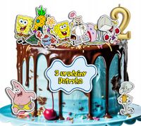OPŁATEK ZESTAW NA URODZINY SPONGEBOB BAJKA + IMIĘ
