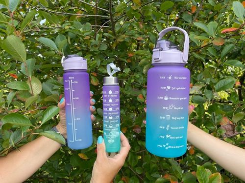 BIDON BUTELKA na WODĘ MOTYWACYJNA Zestaw 3 SZT. SHAKER FITNES 2L 0,7L 0,3L na Arena.pl