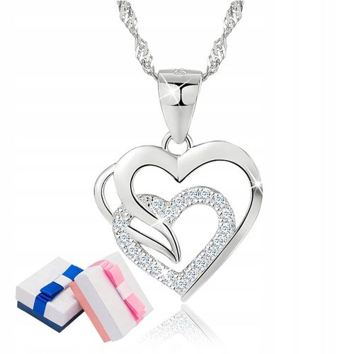 NASZYJNIK SREBRNY ŁAŃCUSZEK DAMSKI Z ZAWIESZKĄ SREBRO PRÓBA 925 ORYGINALNY na Arena.pl