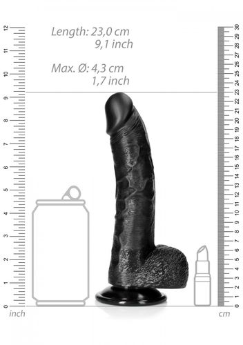 curved realistic dildo  balls  suction cup   8/ 20,5 cm na Arena.pl