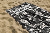 RĘCZNIK Białe kształty z twoim dowolnym tekstem 130x75cm 010F