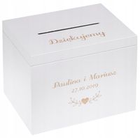 Drewniane PUDEŁKO SKRZYNKA na KOPERTY ślub GRAWER