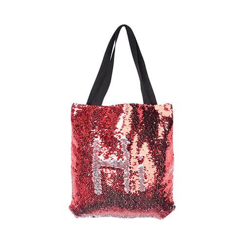 Torba z czerwonymi cekinami 35 x 38 cm do sublimacji zdjęcie 2