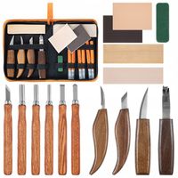 Noże do rzeźbienia w drewnie zestaw snycerski dłuta stolarskie etui 16