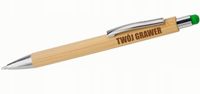 DŁUGOPISY GRAWEROWANE bambusowe reklamowe 100 szt Z TWOIM LOGO touch pen