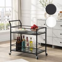 Metalowy wózek do serwowania z 2 poziomami biały lub czarny