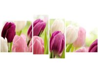 120CM 55 OBRAZ 4 ELEM SOCZYSTE TULIPANY ŚCIENNY