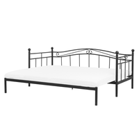Łóżko wysuwane metalowe 90 x 200 cm czarne TULLE