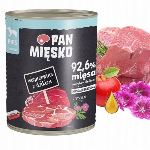 PAN MIĘSKO Karma mokra dla psa Mix Smaków 12x 800g Pełnoporcjowa bezzbożowa na Arena.pl