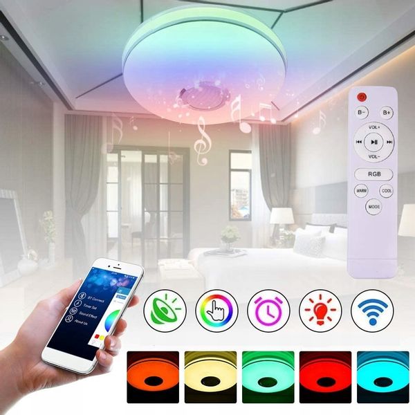 Lampa plafon LED RGBW GŁOŚNIK Bluetooth PILOT 33cm zdjęcie 7