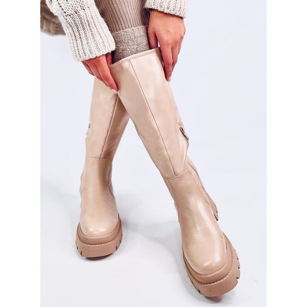 Oficerki na grubej podeszwie Beige r.38 zdjęcie 4