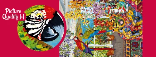 Puzzle 1000 elementów. Papugi na werandzie 30639 na Arena.pl