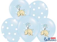 Balony niebieskie słoń słonik, 30 cm baby shower roczek pierwsze urodziny