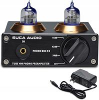 PHONO BOX P4 POZŁACANY RYSUNEK PANELU RCA CZARNY