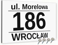 Tabliczka adresowa Nierdzewna Tablica numer domu Biała 40x30 Dowolny Napis