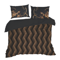 Komplet pościeli z makosatyny z nadrukiem 160X200 czarna+złota