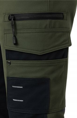 ELASTYCZNE Spodnie ROBOCZE Męskie BHP STRETCH MOCNE OCHRONNE SPANDEX KHAKI na Arena.pl