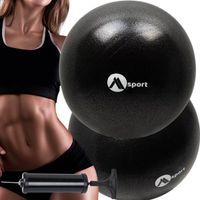 2X PIŁKA DUŻA DO ĆWICZEŃ FITNESS REHABILITACJI Z POMPKĄ DUŻA Ø 22CM CZARNA