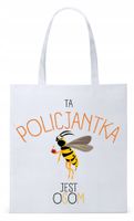 Dla Policjanta Policjantki Torba Eco Biała Shopper Z Nadrukiem Ze Zdjęciem