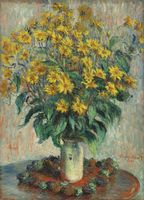 Plakat 13x18cm Jerusalem Artichoke Flowers, Monet Vintage