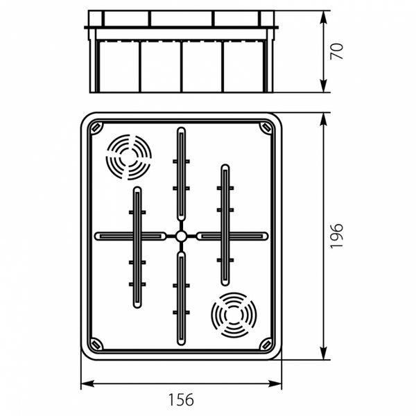 Puszka podtynkowa 156x196x70mm P 8 11.8 ELEKTRO-PLAST zdjęcie 2
