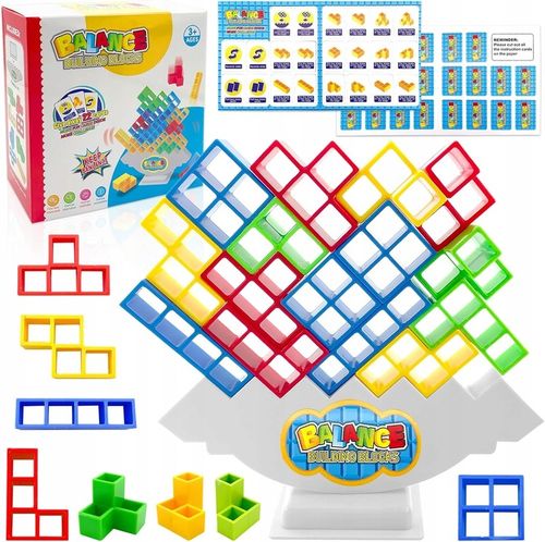 48-CZĘŚCIOWA GRA RÓWNOWAŻĄCA EDUKACYJNA UKŁADANKA DLA DZIECI TETRA TOWER 3D na Arena.pl