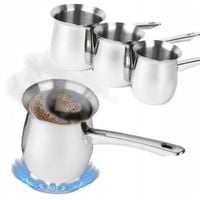 TYGIELEK DO PARZENIA KAWY MLEKA PO TURECKU ZESTAW KPL 3 SZT STAL NIERDZEWNA