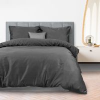 Pościel Bawełniana 140X200 Satyna Jasny Szary