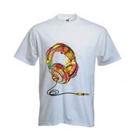 T-SHIRT MUZYKA TOP KOSZULKA muzyczna z słuchawkami
