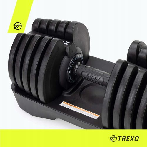 Hantel regulowany TREXO Stalowe TXO-B4W001 40 kg czarny 8 talerzy na Arena.pl