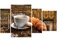 135CM 80 OBRAZ 4 ELEM APETYCZNA KAWA ŚCIENNY