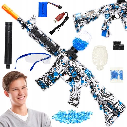 KARABIN AUTOMATCZNY PISTOLET NA KULKI ŻELOWE WODNE BEZPIECZNY DUŻY ZESTAW na Arena.pl