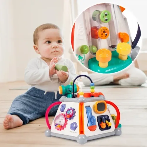 MULTIKOSTKA KOSTKA EDUKACYJNA INTERAKTYWNA DŹWIĘKI SENSORYCZNA DLA DZIECI na Arena.pl