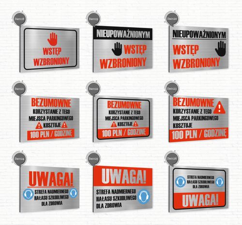 Tabliczka znak informacyjny 30x20 DOWOLNY NAPIS Nierdzewna NADRUK UV na Arena.pl