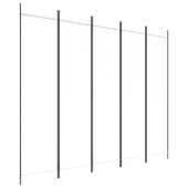 Parawan 5-panelowy, biały, 250x200 cm, tkanina