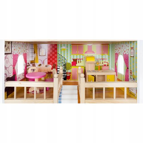 Domek dla Lalek Duży XXL Drewniany Mebelki Oświetlenie LED Akcesoria Meble na Arena.pl