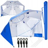PARASOL PLAŻOWY DUŻY OGRODOWY SKŁADANY NA PLAŻĘ 220CM PARAWAN NAMIOT 2W1