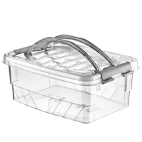 POJEMNIK NA ŻYWNOŚĆ 5L PLASTIKOWY BOX Z POKRYWKĄ UCHWYTY ORGANIZER ZABAWKI