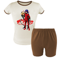 Krótka Piżama dziecięca Biedronka i Czarny Kot