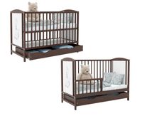 Łóżeczko szuflada BAJKA ORZECH ŻYRAFA tapczan