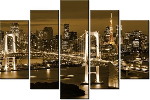 100CM 150CM OBRAZ 5 ELEM RAINBOW BRIDGE TOKIO ŚCIENNY na Arena.pl