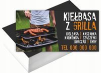 Wizytówki firmowe 200 szt WIELE WZORÓW do wyboru KIEŁBASA Z GRILLA