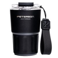 czarny kubek termiczny ze stali nierdzewnej z podwójnymi ś