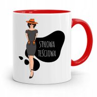 Kubek Czerwony Teściowej Stylowa Teściowa Prezent Z Nadrukiem Ze Zdjęciem